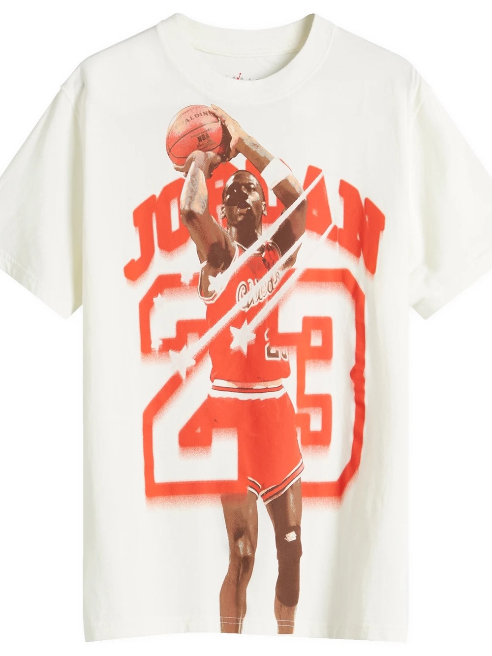 Graphic Basketball JORDAN Tee in Cream and Red - Oversized - S